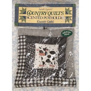 Vintage NEW Cow Print Potholder Pine Scented by Country Kitchen Scents USA